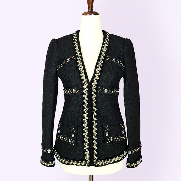 Chanel Pre Fall 2017 (17A) Metiers D'art beaded black blazer